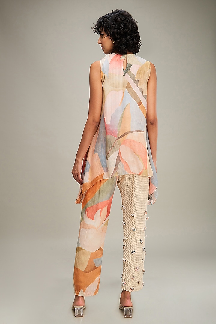 MultiColored Linen & Handloom Printed Co-Ord Set by Soup by Sougat Paul at Pernia's Pop Up Shop