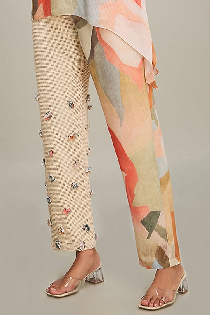 MultiColored Linen & Handloom Printed Co-Ord Set by Soup by Sougat Paul at Pernia's Pop Up Shop