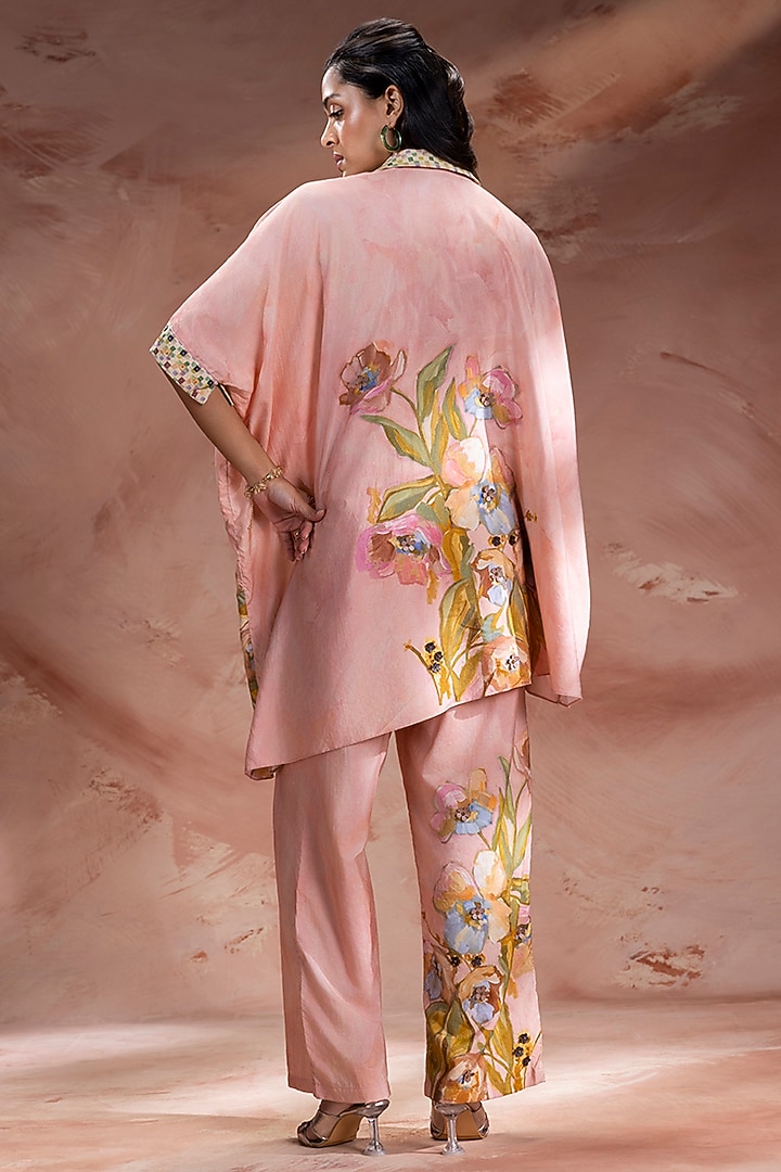 Dusky Pink Chanderi Embellished Tunic Set by Soup by Sougat Paul at Pernia's Pop Up Shop