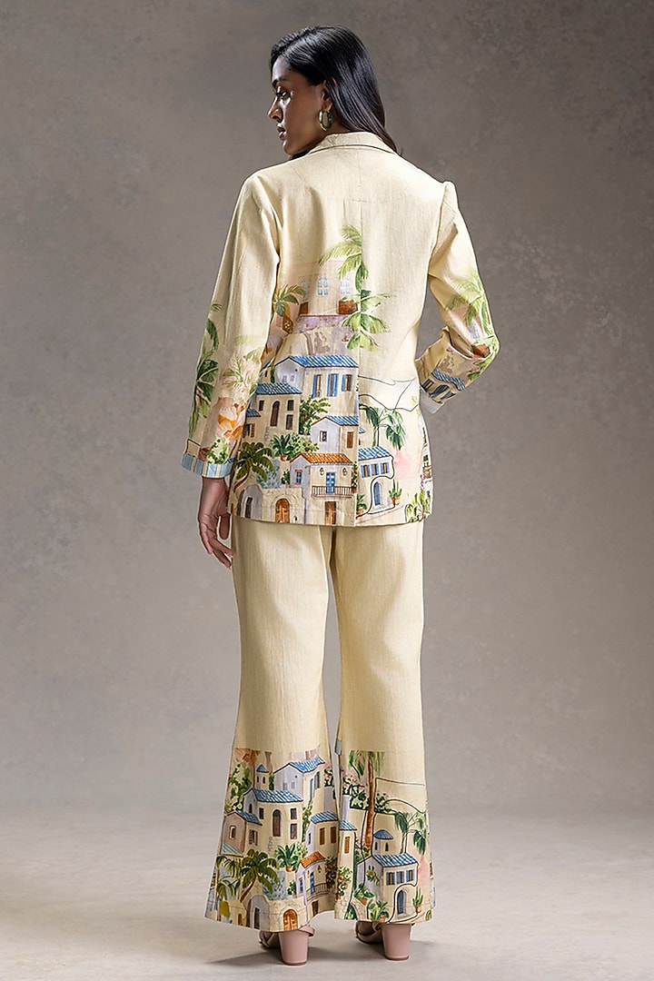 Yellow Twill Cotton Printed Co-Ord Set by Soup by Sougat Paul at Pernia's Pop Up Shop