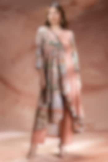 Dusky Pink Chanderi Embellished Asymmetric Kurta Set by Soup by Sougat Paul at Pernia's Pop Up Shop