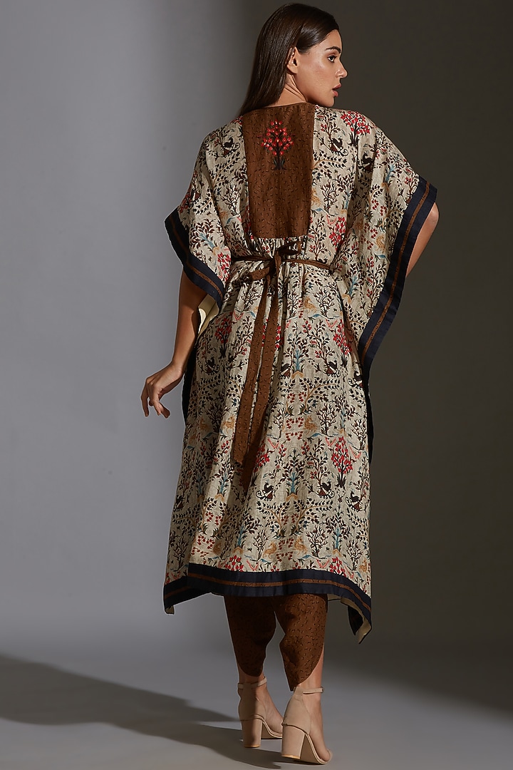 Beige Printed Dhoti Pant Set by Soup By Sougat Paul at Pernia's Pop Up Shop