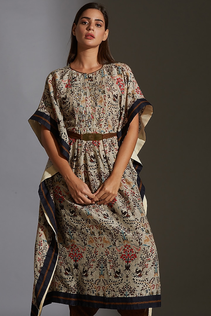 Beige Printed Dhoti Pant Set by Soup By Sougat Paul at Pernia's Pop Up Shop