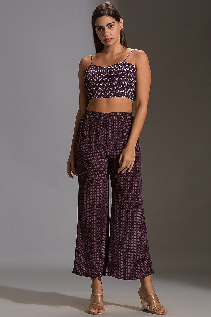 Purple Printed Pant Set by Soup By Sougat Paul at Pernia's Pop Up Shop