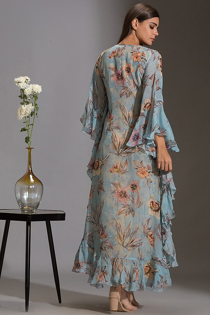 Yellow Printed Jumpsuit With Jacket by Soup By Sougat Paul at Pernia's Pop Up Shop