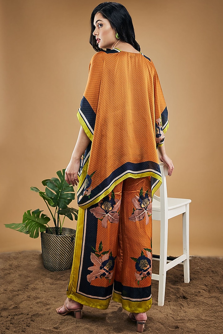 Orange Cotton Silk Printed Palazzo Pant Set by Soup by Sougat Paul at Pernia's Pop Up Shop