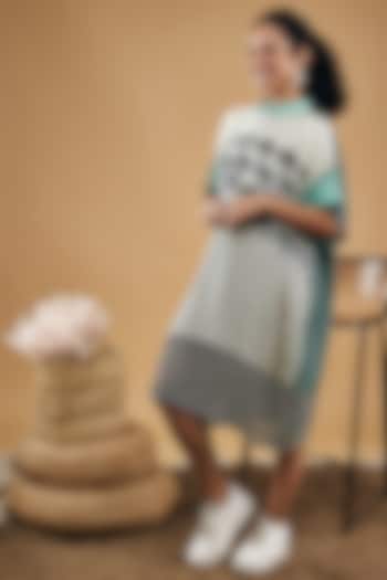 White Malaysian Silk Printed Kimono Summer Dress by Soup by Sougat Paul at Pernia's Pop Up Shop