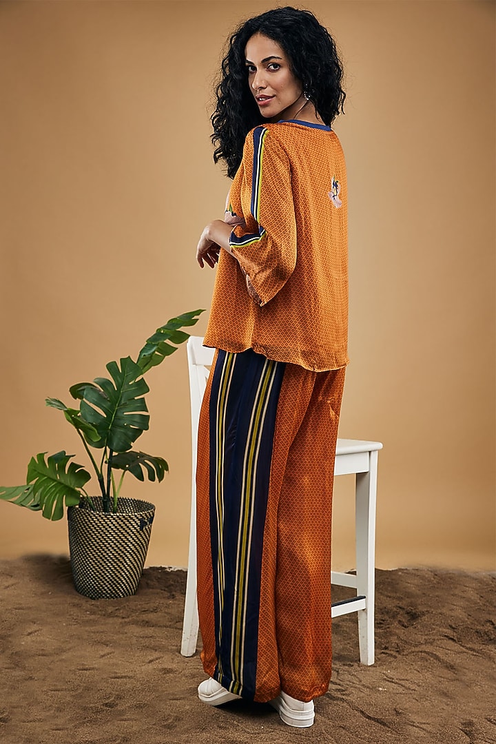 Orange Cotton Silk Printed Co-Ord Set by Soup by Sougat Paul at Pernia's Pop Up Shop