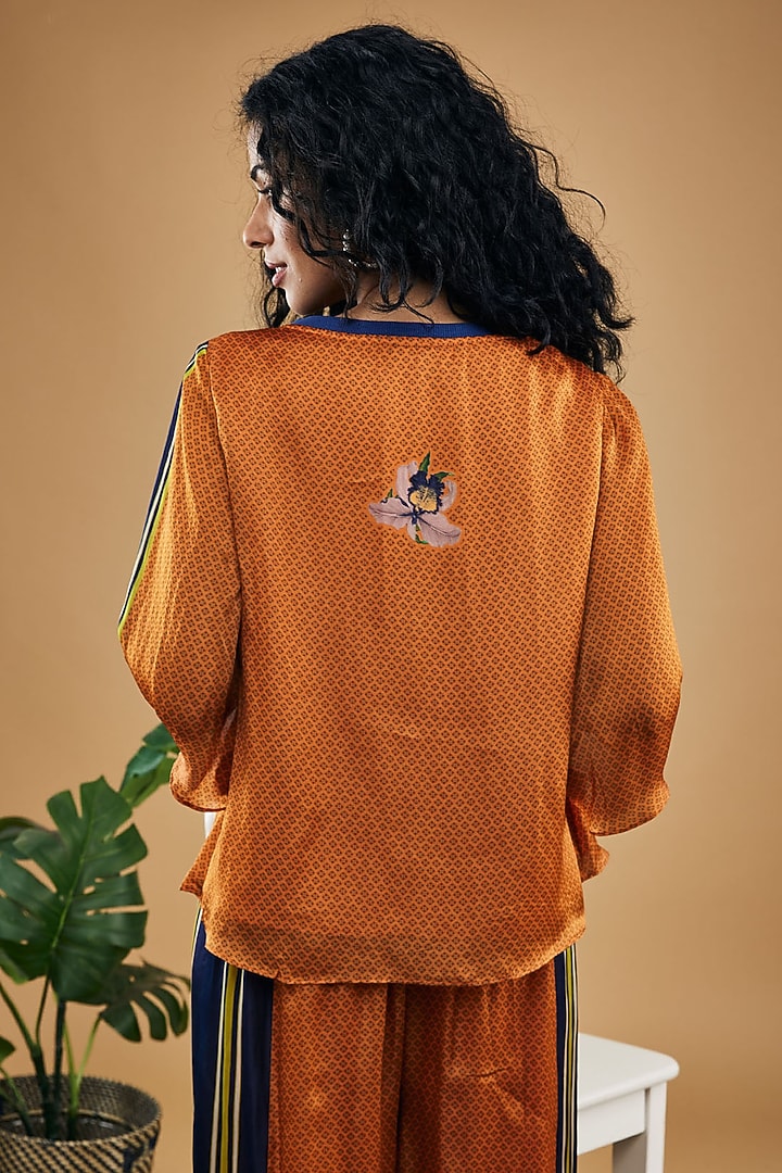 Orange Cotton Silk Printed Co-Ord Set by Soup by Sougat Paul at Pernia's Pop Up Shop