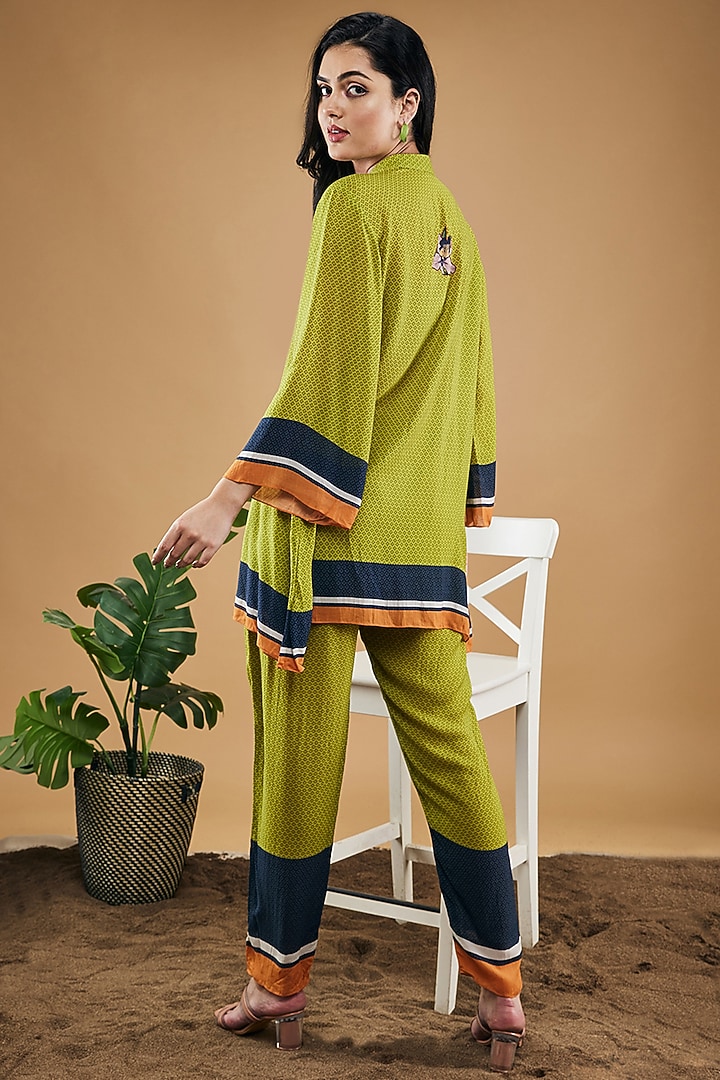 Green Cotton Silk Printed Co-Ord Set by Soup by Sougat Paul at Pernia's Pop Up Shop