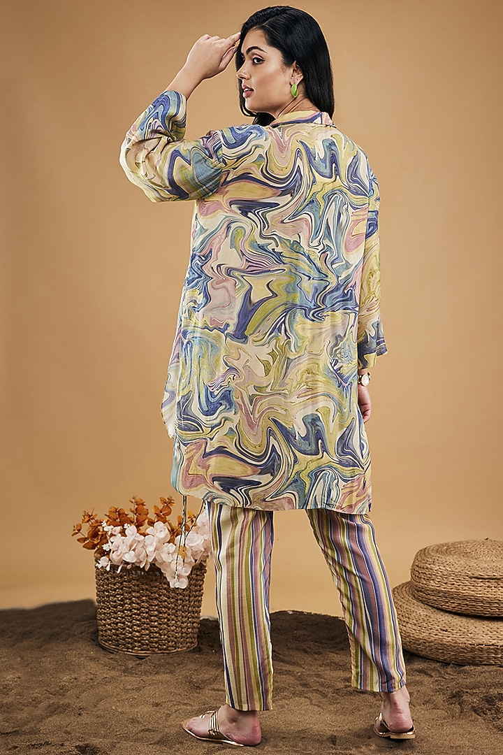 Multi-Colored Cotton Silk Printed Co-Ord Set by Soup by Sougat Paul at Pernia's Pop Up Shop