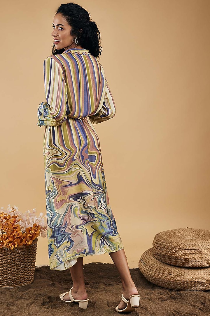 Multi-Colored Cotton Silk Printed Summer Dress by Soup by Sougat Paul at Pernia's Pop Up Shop
