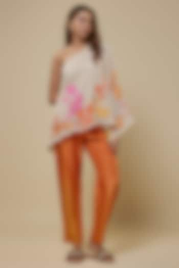 Orange Malaysian Silk Pant Set by Soup by Sougat Paul at Pernia's Pop Up Shop