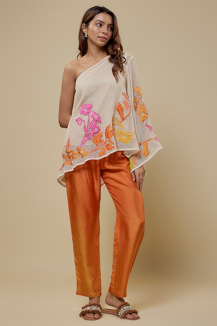 Orange Malaysian Silk Pant Set by Soup by Sougat Paul at Pernia's Pop Up Shop