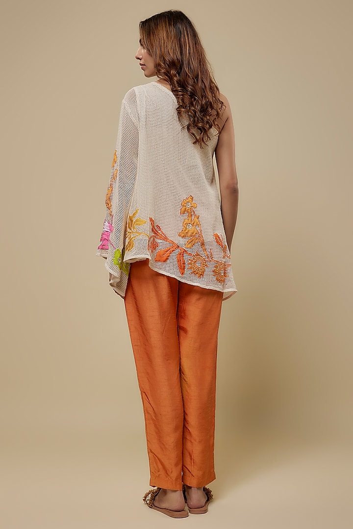 Orange Malaysian Silk Pant Set by Soup by Sougat Paul at Pernia's Pop Up Shop