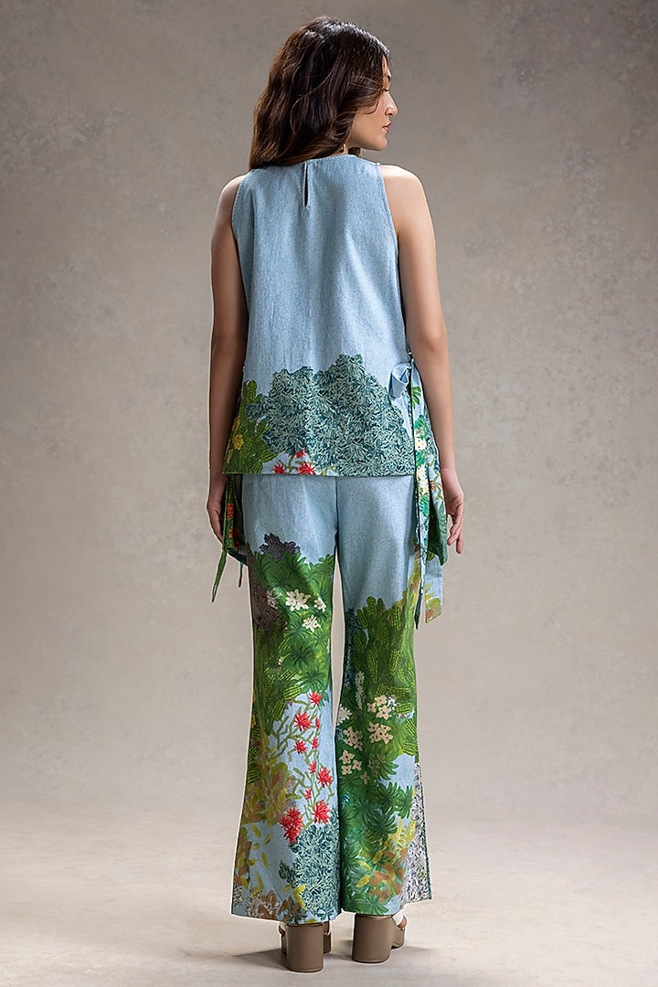 Blue Cotton Twill Printed Co-Ord Set by Soup by Sougat Paul at Pernia's Pop Up Shop