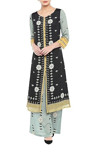 Multi Colored Printed Kurta With Palazzo Pants by Soup by Sougat Paul
