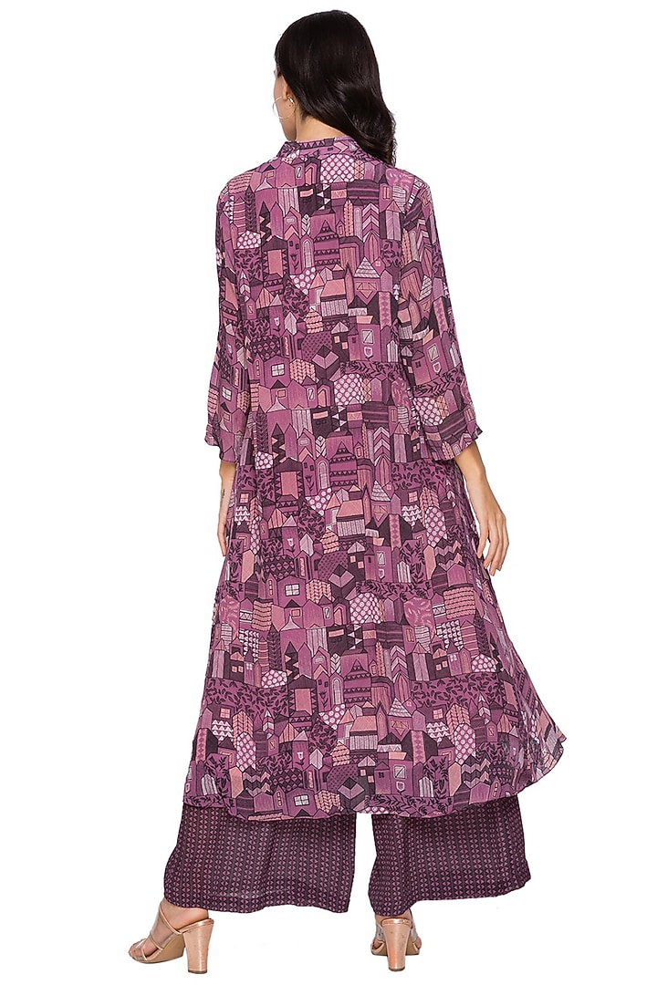 Purple Printed Kurta Set by Soup by Sougat Paul at Pernia's Pop Up Shop