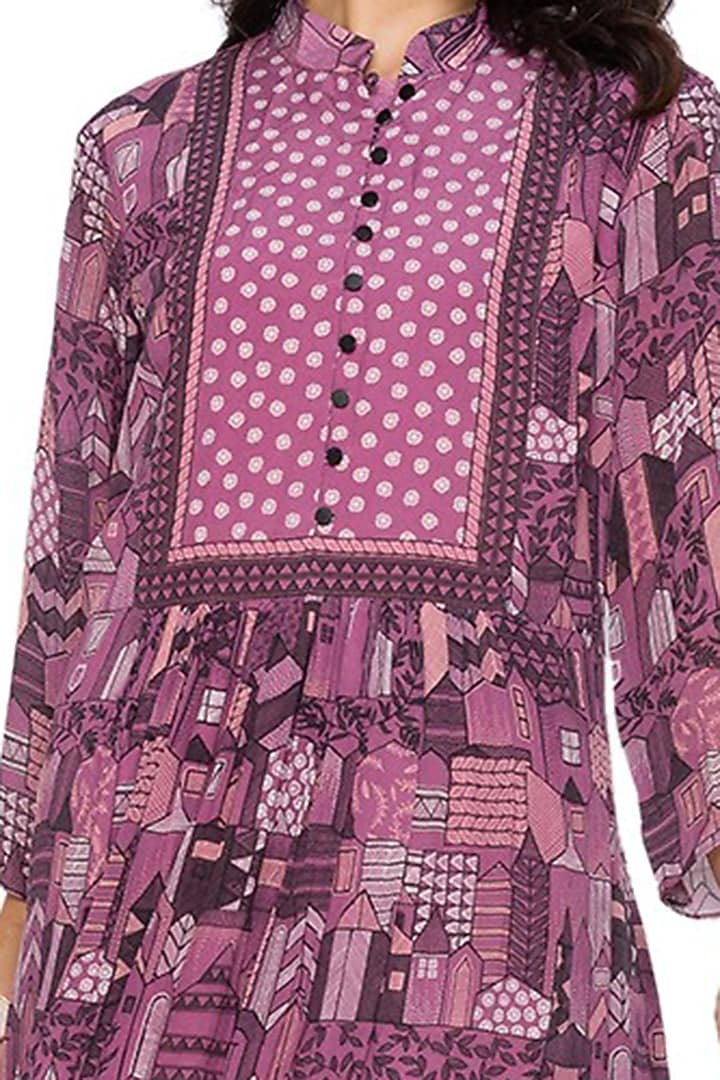 Purple Printed Kurta Set by Soup by Sougat Paul at Pernia's Pop Up Shop