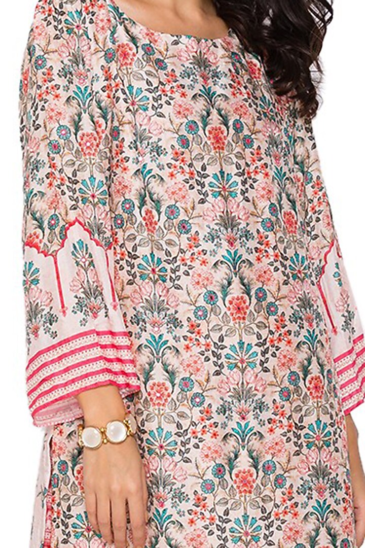 Blush Pink Printed Kurta Set by Soup by Sougat Paul at Pernia's Pop Up Shop