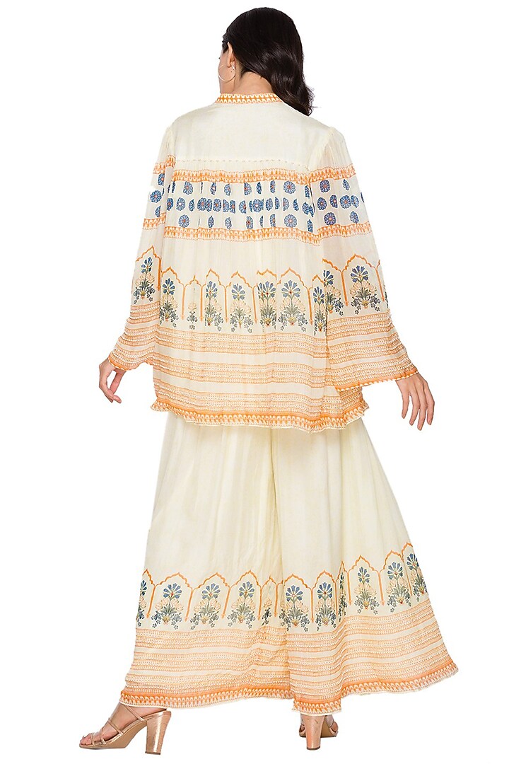 Lemon Yellow Printed Flared Pant Set by Soup by Sougat Paul at Pernia's Pop Up Shop