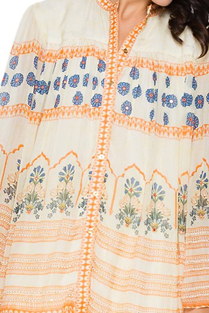 Lemon Yellow Printed Flared Pant Set by Soup by Sougat Paul at Pernia's Pop Up Shop