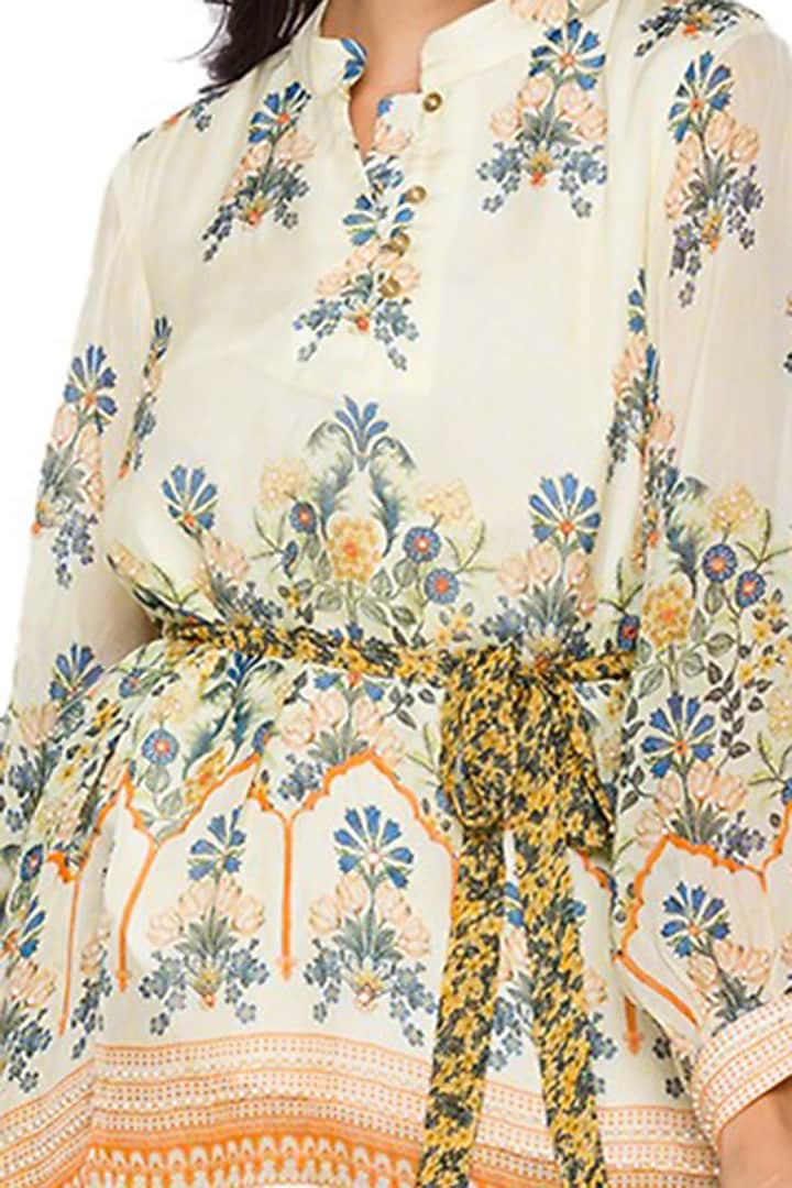 Lemon Yellow Printed Party Wear Sharara Set by Soup by Sougat Paul at Pernia's Pop Up Shop