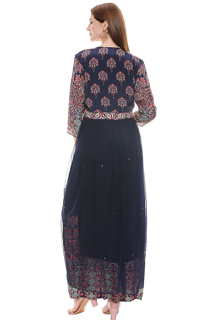 Persian Blue Embroidered Kurta Set by Soup by Sougat Paul at Pernia's Pop Up Shop