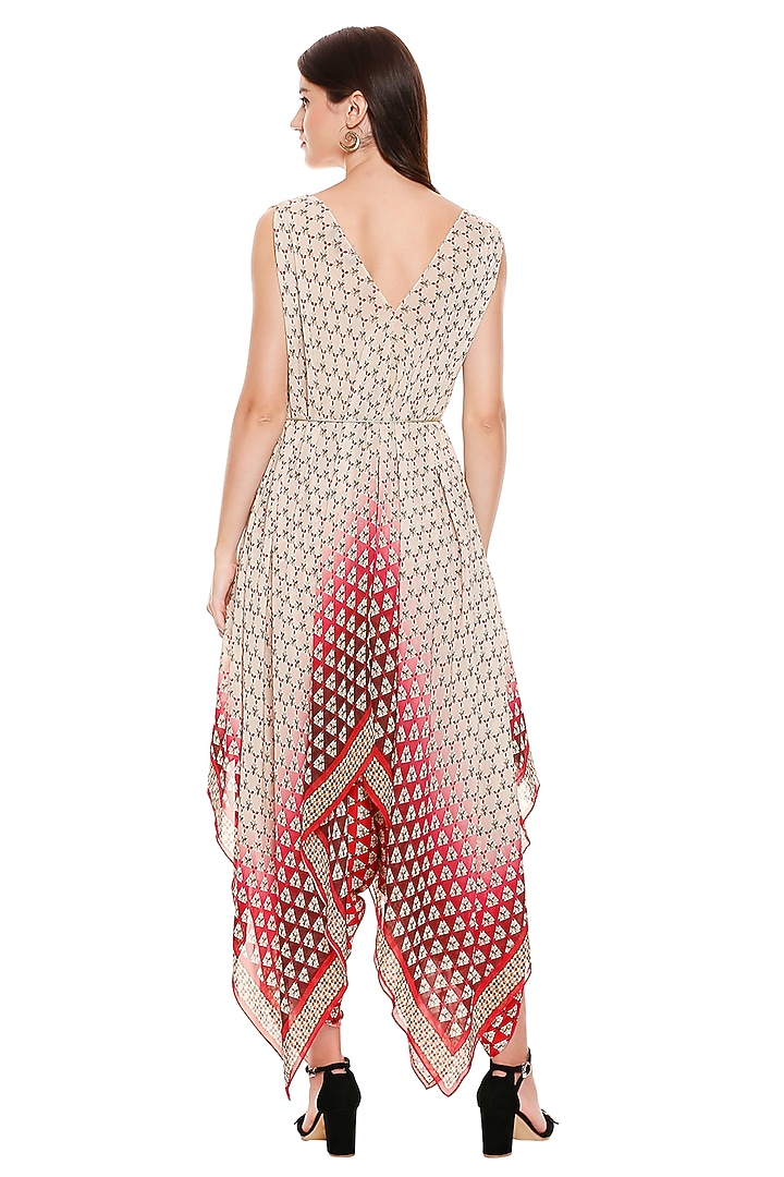 Maroon Printed Top With Pants by Soup by Sougat Paul at Pernia's Pop Up Shop