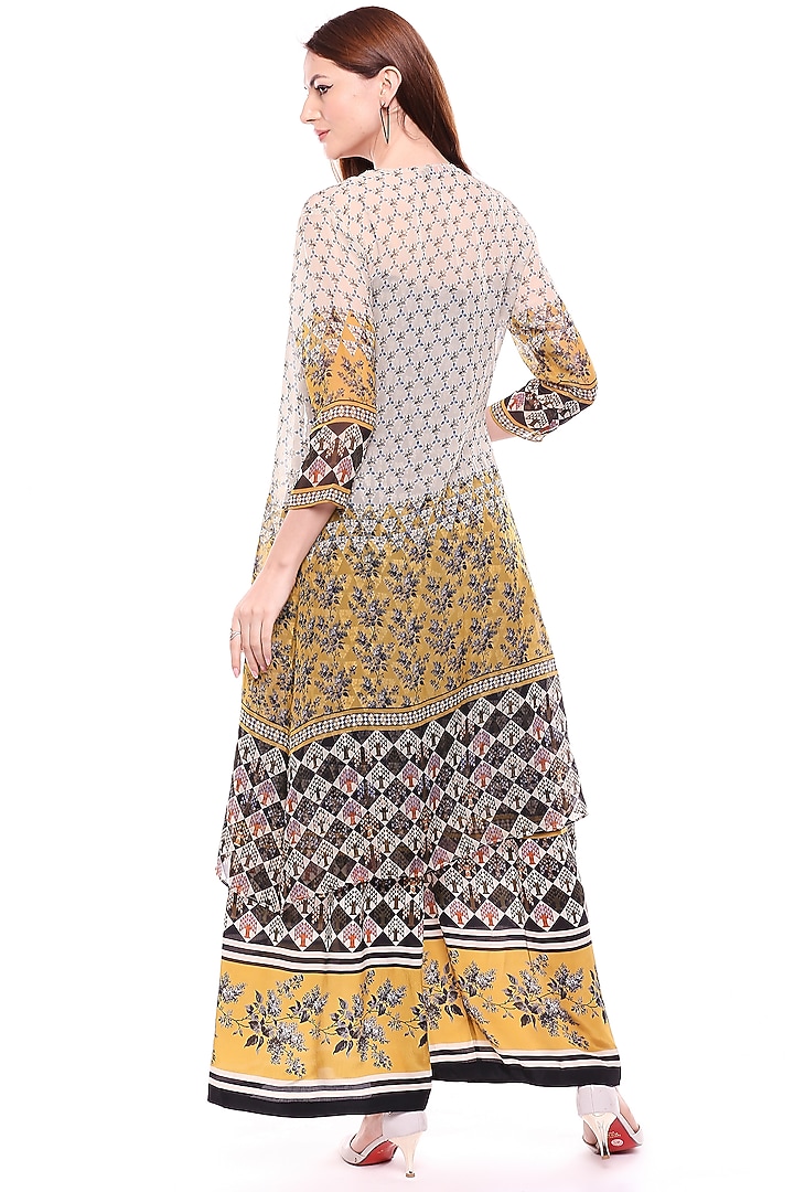 Multi Colored Printed Vacation Dress With Jacket by Soup by Sougat Paul at Pernia's Pop Up Shop