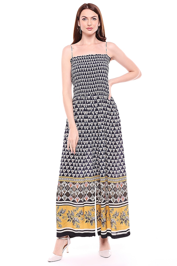 Multi Colored Printed Vacation Dress With Jacket by Soup by Sougat Paul at Pernia's Pop Up Shop