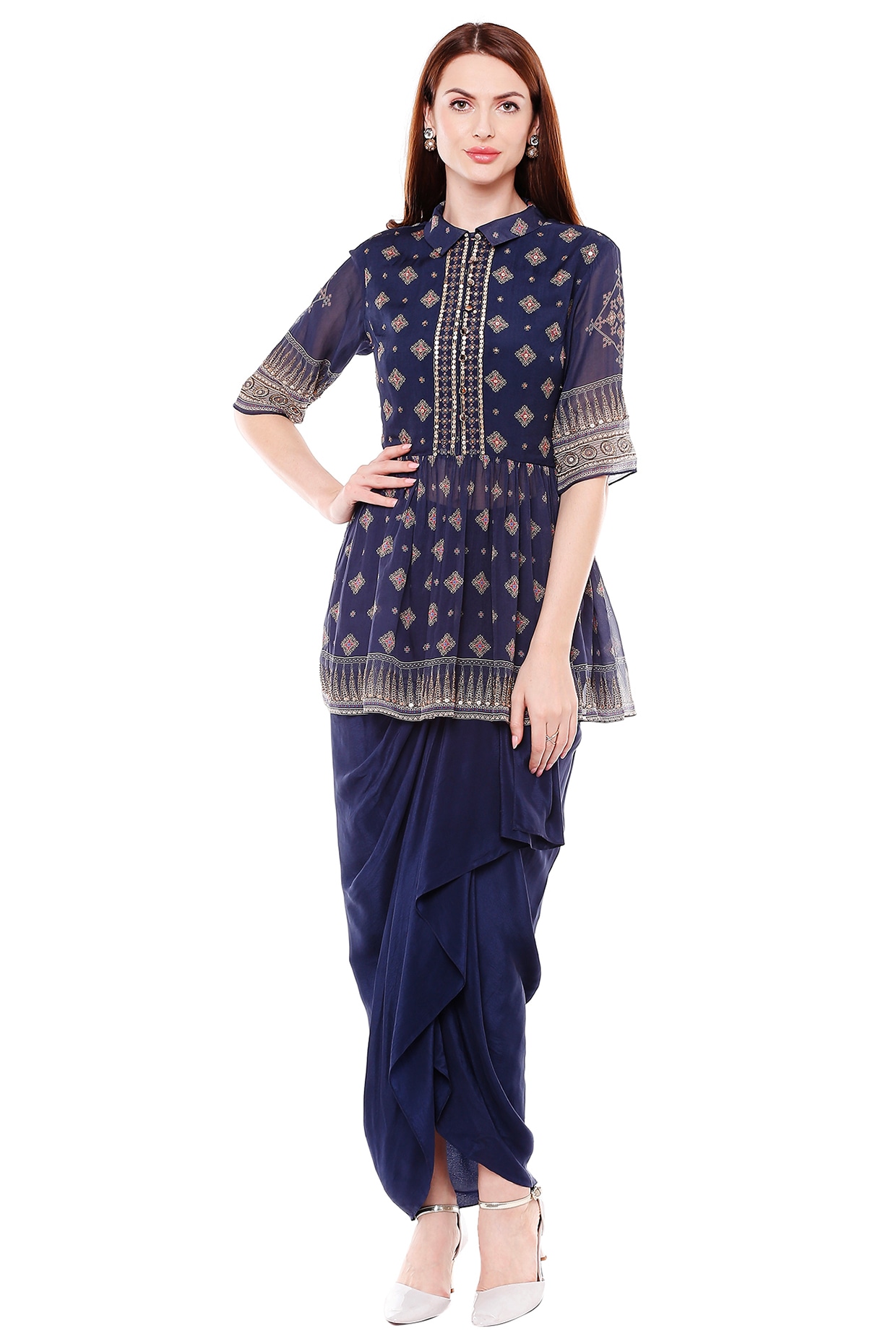 Designer Indian Crop Top With Dhoti Skirt Set, Indian Blouse With Dhoti  Set, Indo Western Dress for Women, Indian Dress, Dhoti Suit, Lehenga - Etsy