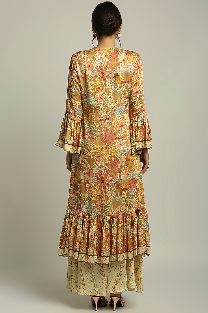 Multi-Colored Satin Kurta Set by Soup by Sougat Paul at Pernia's Pop Up Shop