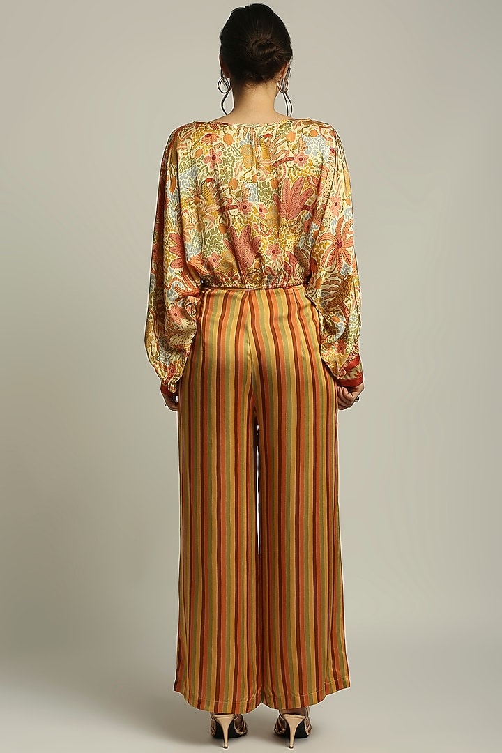 Multi-Colored Satin Pant Set by Soup by Sougat Paul at Pernia's Pop Up Shop