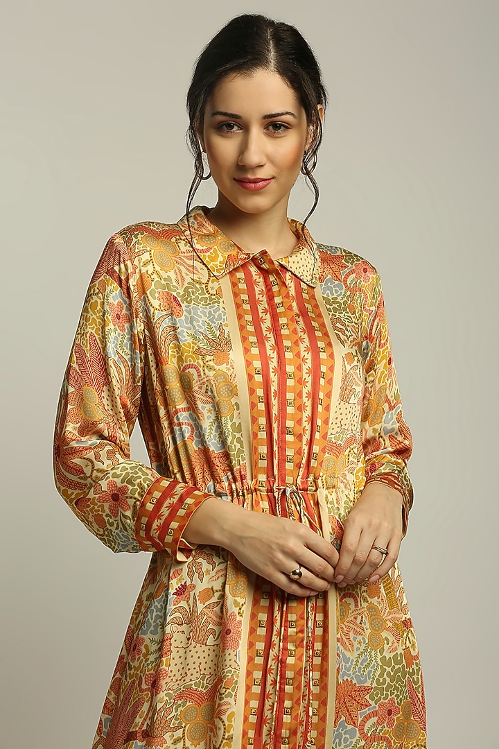 Multi-Colored Satin Summer Dress by Soup by Sougat Paul at Pernia's Pop Up Shop