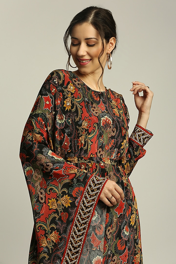 Black Batik Printed Kurta Set by Soup by Sougat Paul at Pernia's Pop Up Shop
