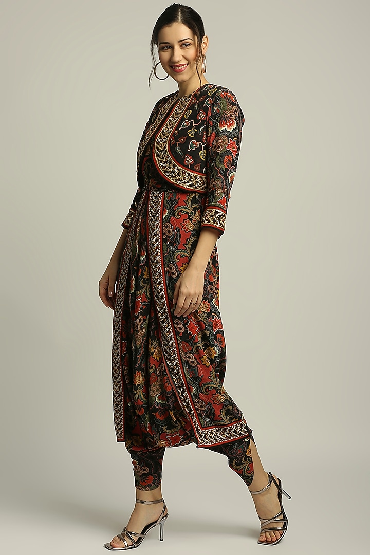 Black Batik Printed Jumpsuit by Soup by Sougat Paul at Pernia's Pop Up Shop