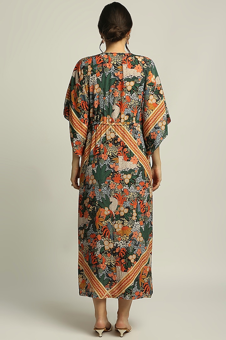 Black Printed Summer Dress by Soup by Sougat Paul at Pernia's Pop Up Shop