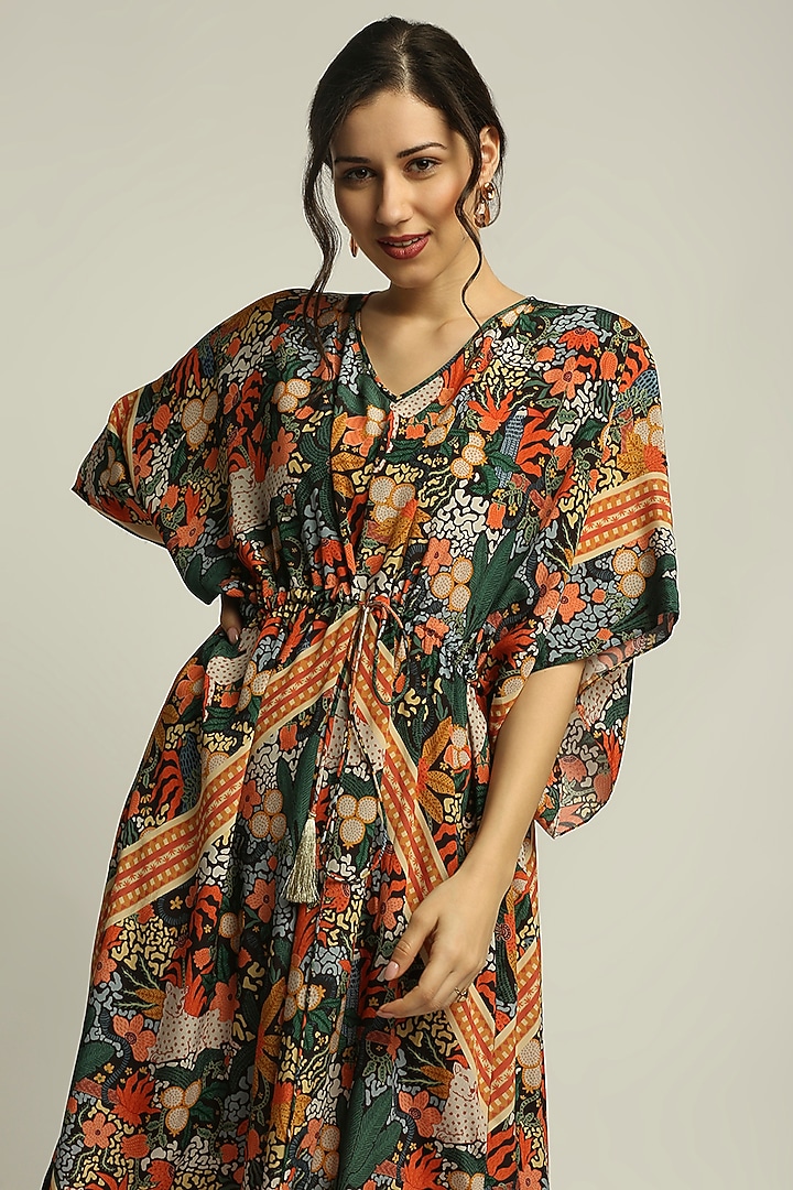 Black Printed Summer Dress by Soup by Sougat Paul at Pernia's Pop Up Shop