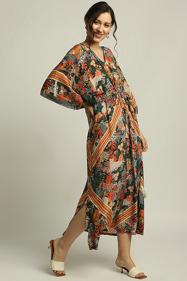 Black Printed Summer Dress by Soup by Sougat Paul at Pernia's Pop Up Shop