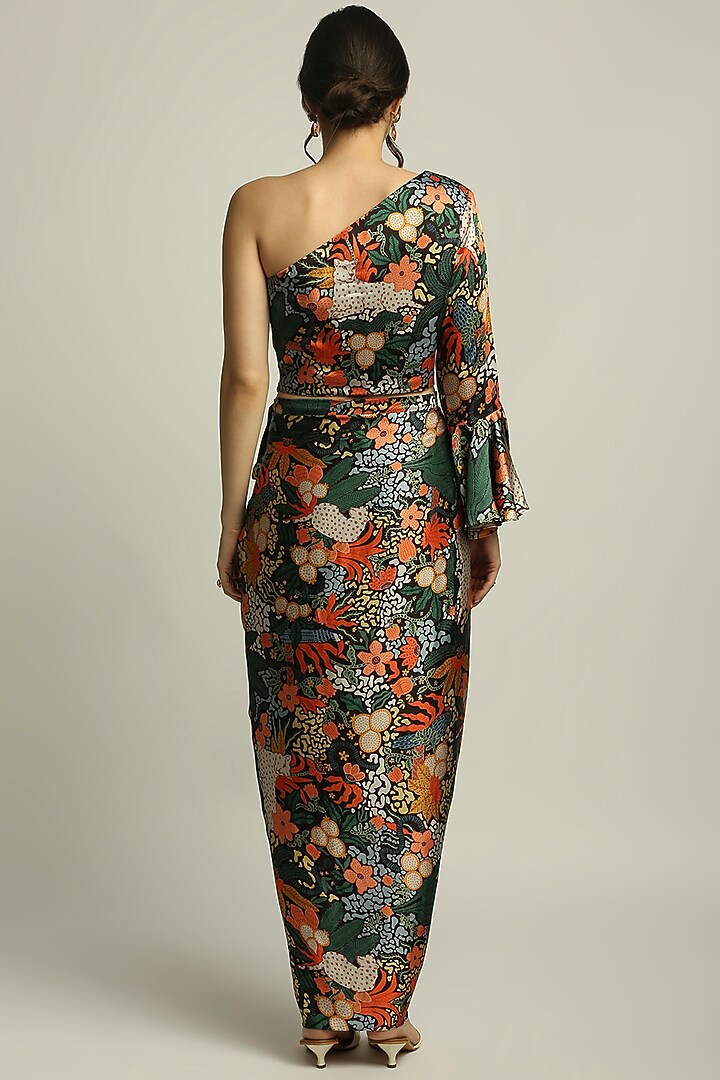 Black Printed Skirt Set by Soup by Sougat Paul at Pernia's Pop Up Shop