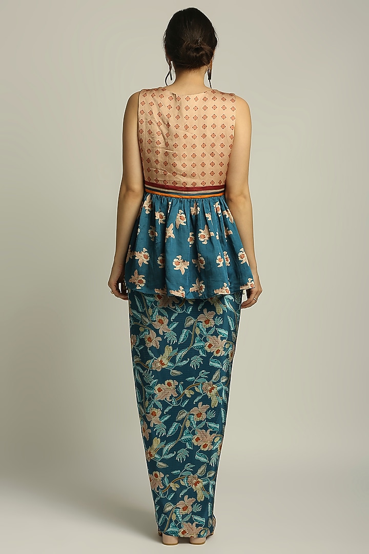Multi-Colored Crepe Skirt Set by Soup by Sougat Paul at Pernia's Pop Up Shop