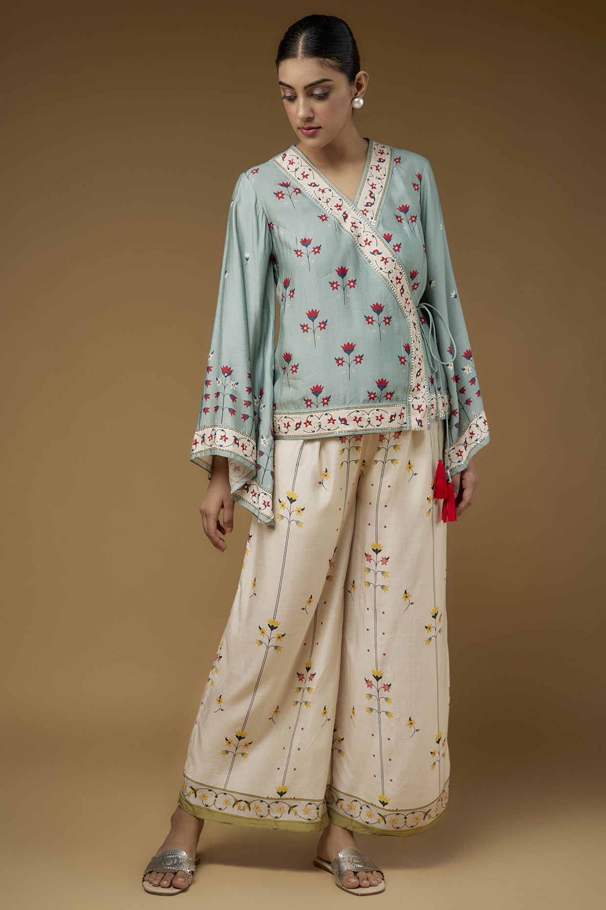 Ivory Chanderi Printed Co-Ord Set by Soup by Sougat Paul at Pernia's Pop Up Shop