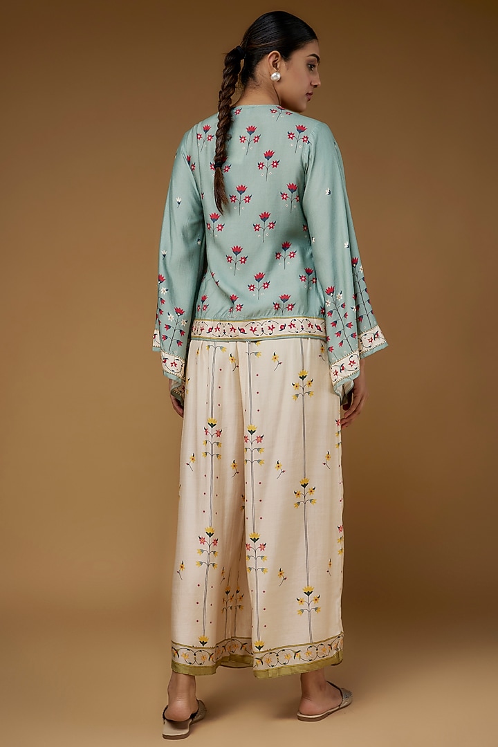 Ivory Chanderi Printed Co-Ord Set by Soup by Sougat Paul at Pernia's Pop Up Shop