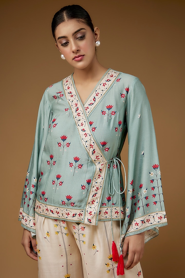 Ivory Chanderi Printed Co-Ord Set by Soup by Sougat Paul at Pernia's Pop Up Shop