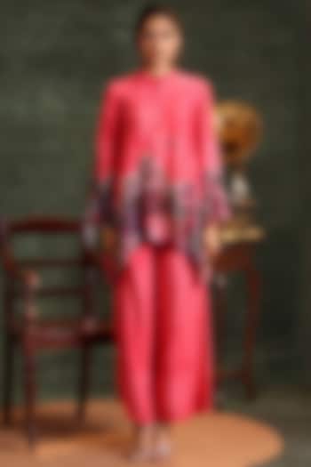 Pink Chanderi Silk Embellished Co-Ord Set by Soup by Sougat Paul at Pernia's Pop Up Shop