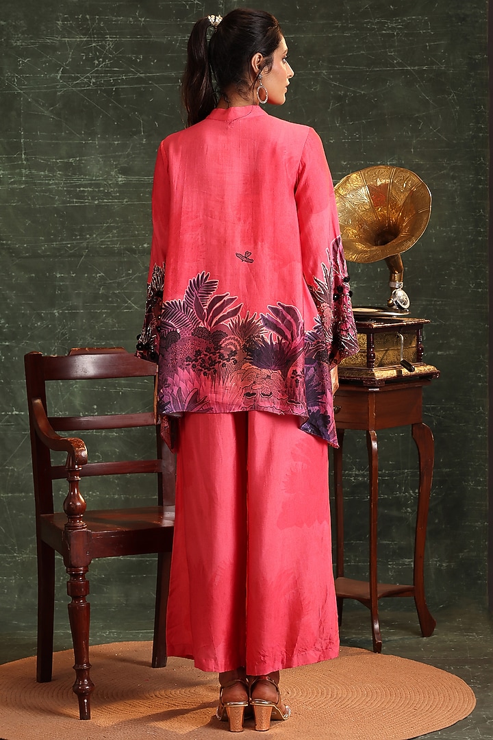 Pink Chanderi Silk Embellished Co-Ord Set by Soup by Sougat Paul at Pernia's Pop Up Shop