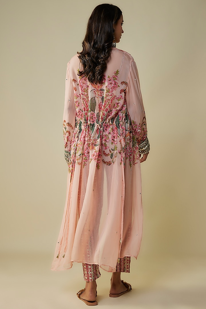 Pink Organza & Malaysian Silk Jacket Set by Soup by Sougat Paul at Pernia's Pop Up Shop