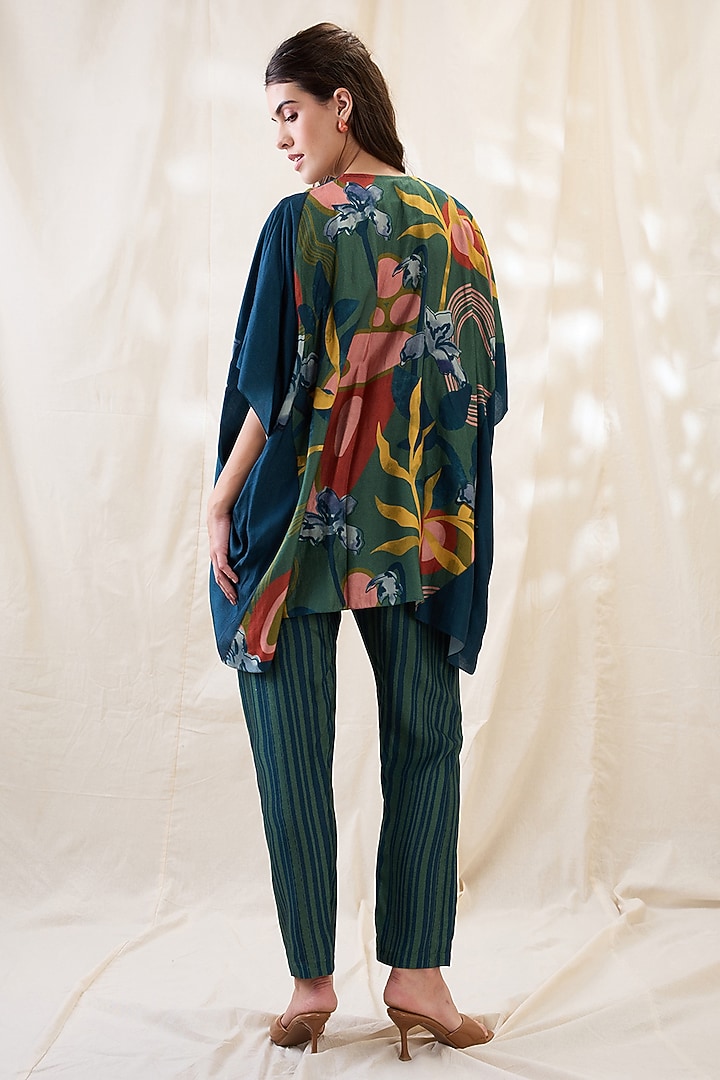 Green Chanderi Floral Embellished Co-Ord Set by Soup by Sougat Paul at Pernia's Pop Up Shop
