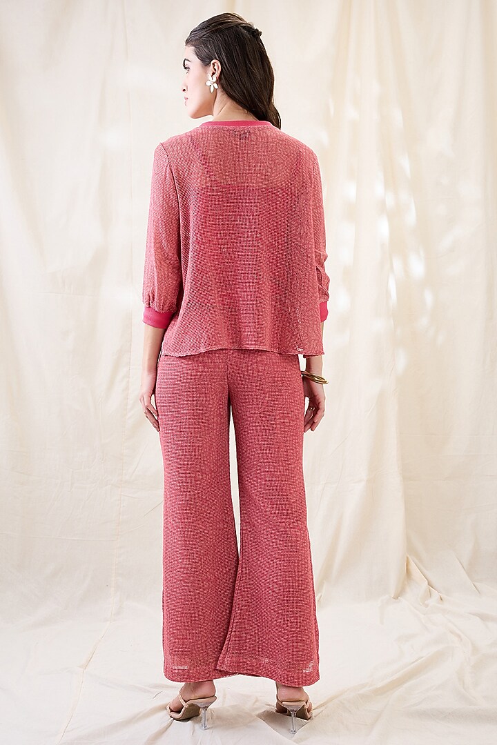 Pink Cotton Net Applique Work Co-Ord Set by Soup by Sougat Paul at Pernia's Pop Up Shop